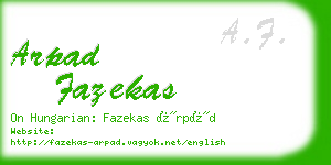 arpad fazekas business card